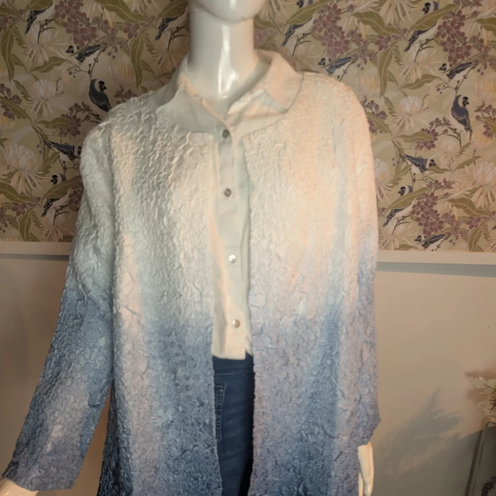 Chico's  Travelers Blue and White Blazer - Picture 3 of 9